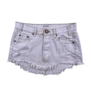 ONE X ONETEASPOON white denim mini skirt, size 23”